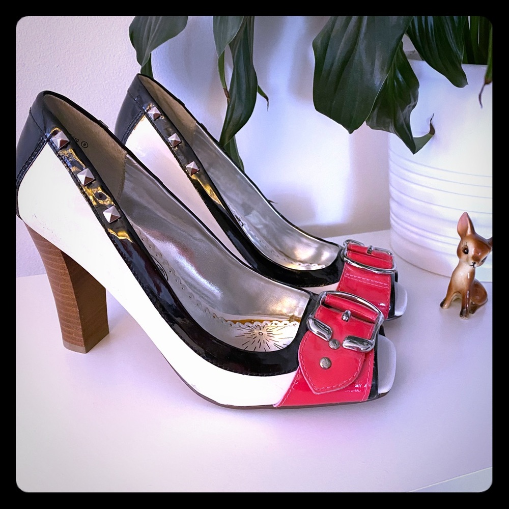 Naughty Monkey edgy open-toe heels